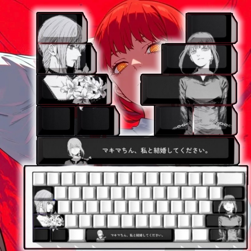 Jjk Gaming Accessories - คีย์แคปธีมอนิเมะ Chainsaw Man Makima คีย์บอร์ดแบบกลไก PBT