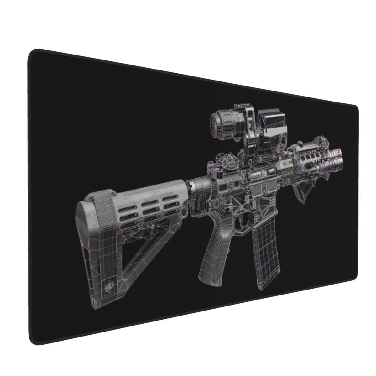 Gaming Accessories Drawing - แผ่นรองเมาส์ขนาดใหญ่ ลายปืน ดีไซน์กลไกสวยงาม สำหรับเกมเมอร์ ใช้กับแล็ปท็อป คีย์บอร์ด