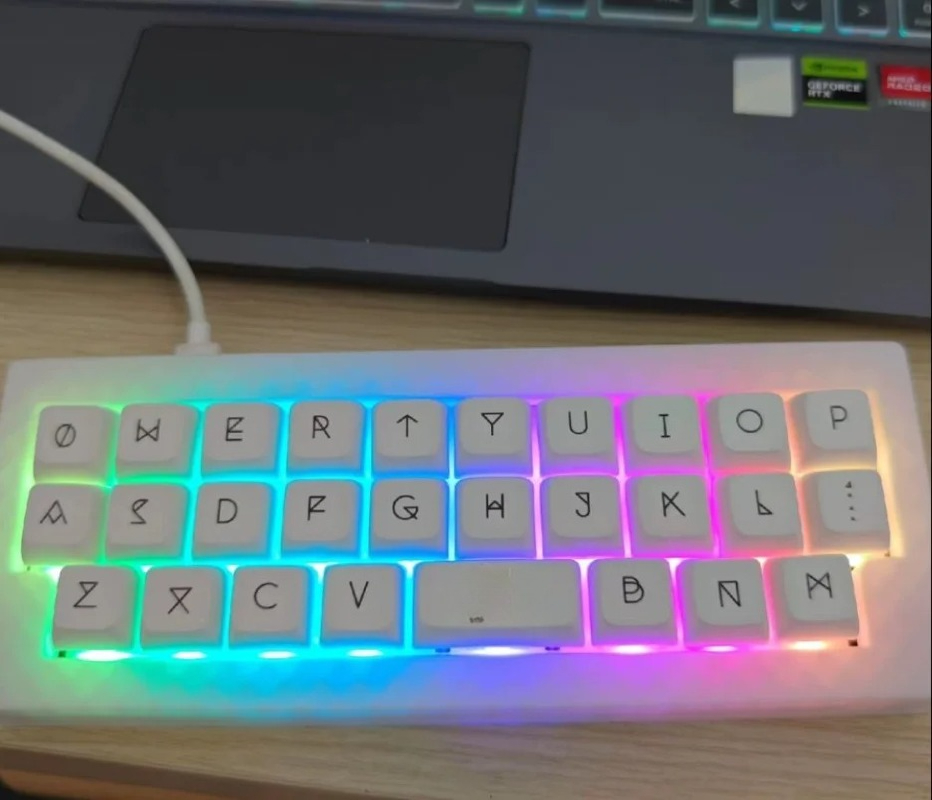 Gaming Accessories Combo - MiFuny Alpha28 Mini คีย์บอร์ดชุดโหมดเดี่ยวแบบมีสาย 3D การพิมพ์