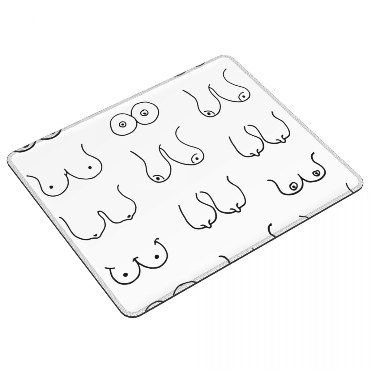 Gaming Accessories Drawing - แผ่นรองเมาส์ลายหน้าอกสีดำขาว สำหรับคอมพิวเตอร์ คีย์บอร์ด เมาส์ เกมมิ่ง พีซี