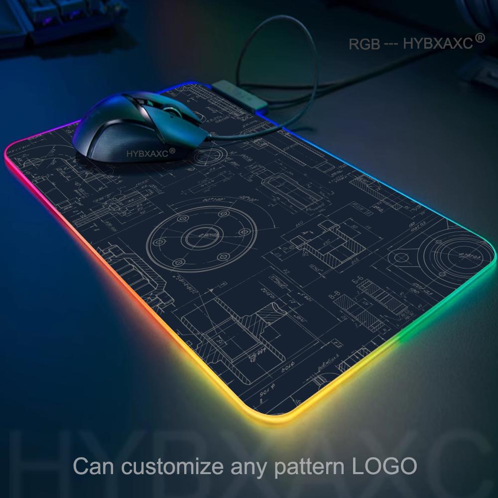 Gaming Accessories Drawing - แผ่นรองเมาส์ RGB สำหรับวาดแบบกลไก แผ่นรองเมาส์สำหรับเล่นเกม แผ่นรองเมาส์ LED
