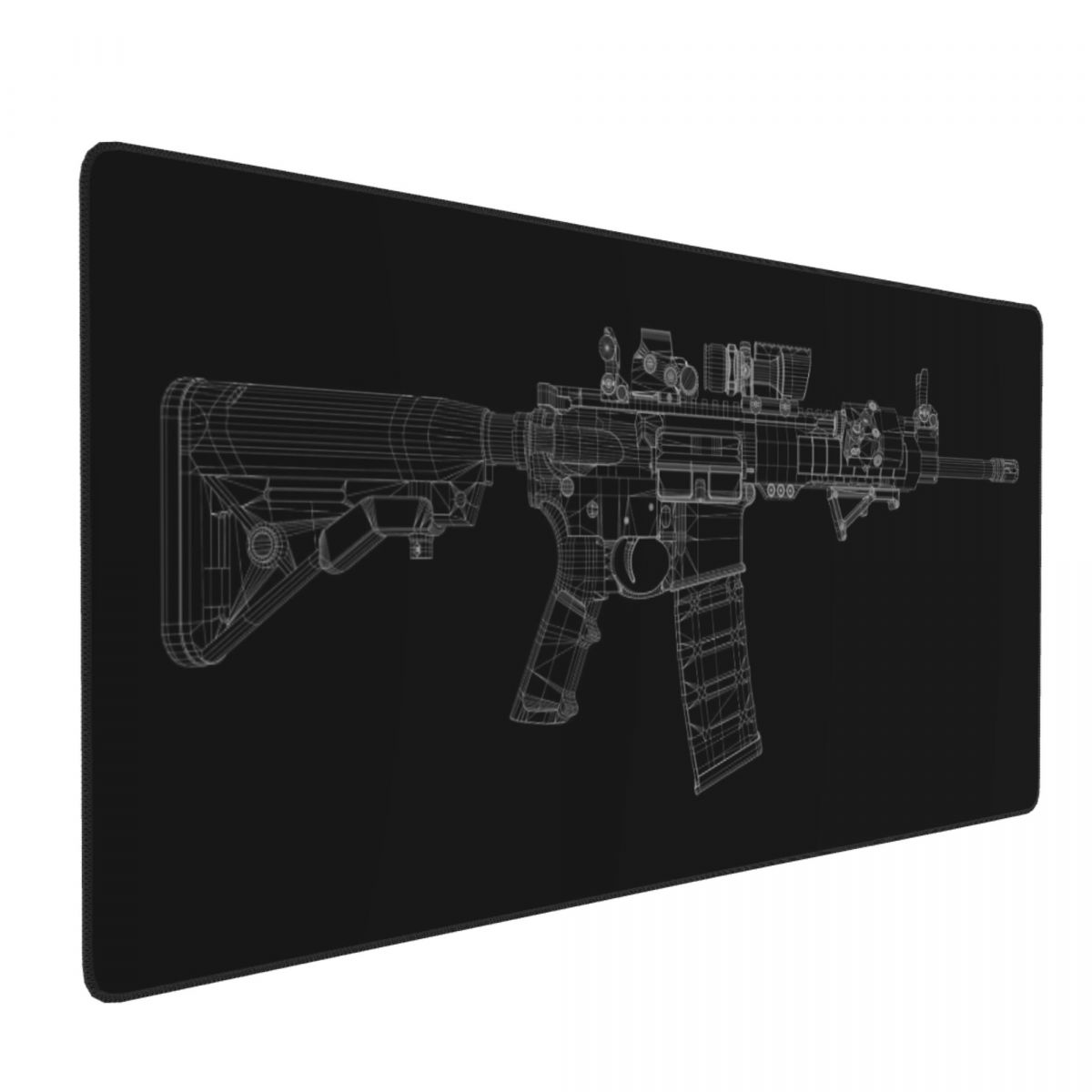 Gaming Accessories Drawing - แผ่นรองเมาส์ขนาดใหญ่ ลายปืน ดีไซน์กลไกสวยงาม สำหรับเกมเมอร์ ใช้กับแล็ปท็อป คีย์บอร์ด
