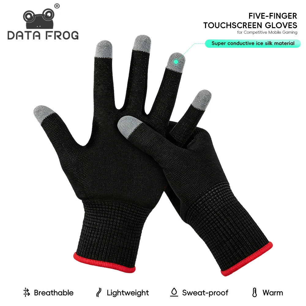 Gaming Accessories Drawing - ถุงมือเล่นเกมอเนกประสงค์ Data Frog เพิ่มความไวในการสัมผัสสำหรับการวาดภาพบนแท็บเล็ต การเล่นเกมบนมือถือ และงานที่ต้องการความแม่นยำ