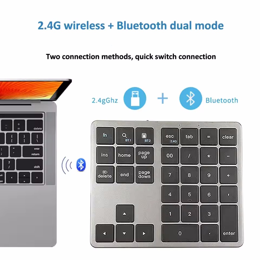 ไร้สาย 2.4 Ghz + แป้นพิมพ์ตัวเ - Keyboard Numpad Separate บทวิจารณ์และราคา