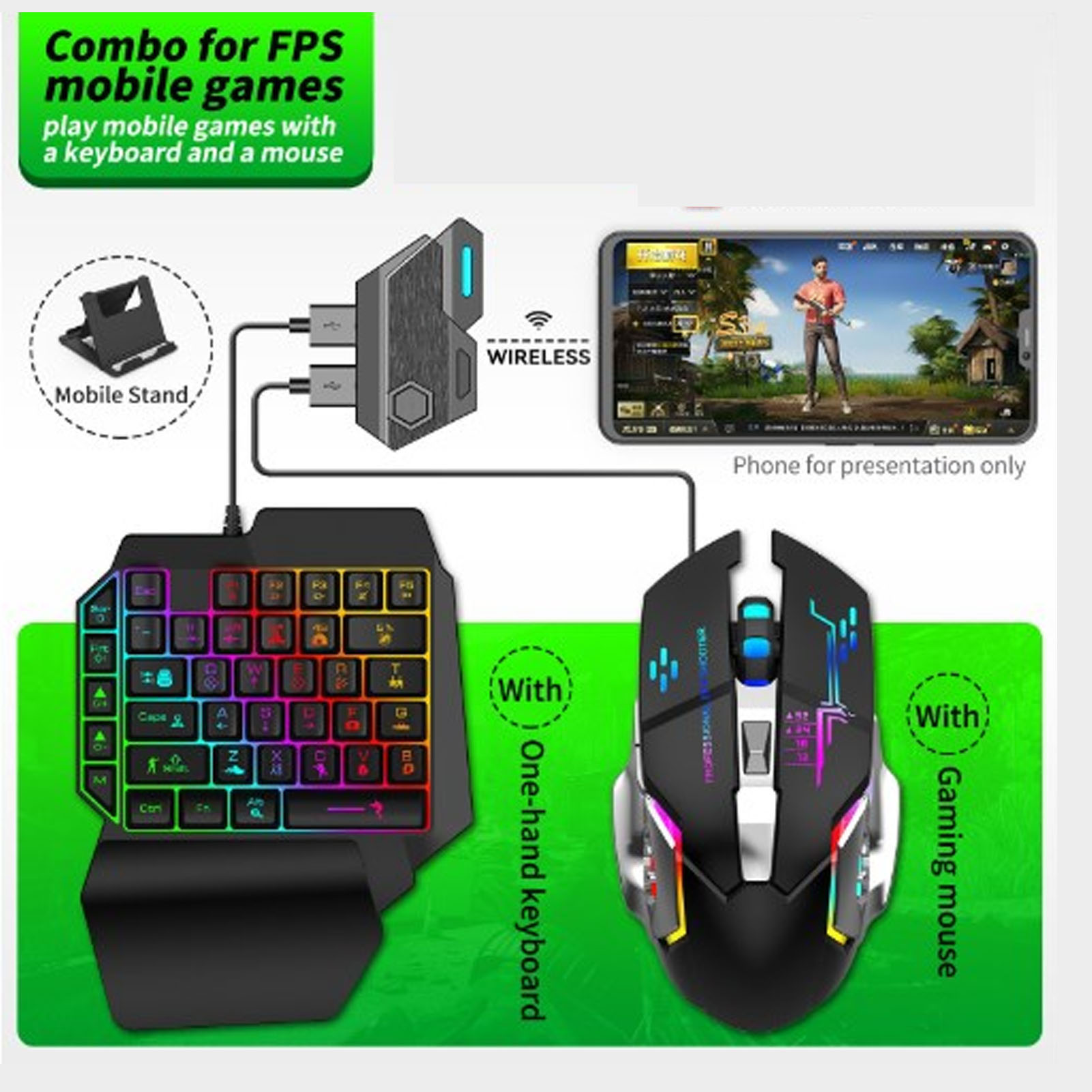 ชุดแปลงเมาส์คีย์บอร์ด ชุดคีย์บ - Gaming Accessories Combo บทวิจารณ์และราคา
